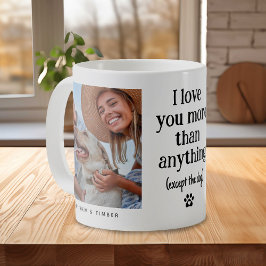 Caneca De Café Engraçado Cachorro "Eu Amo Você" Ao Longo De 2 Fot