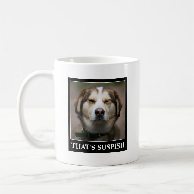 Caneca De Café Engraçado Cachorro Suspenso (Esquerda)