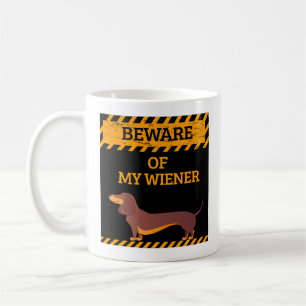 Caneca De Café Engraçado Cachshund Cachorro Cuidado com o meu pre