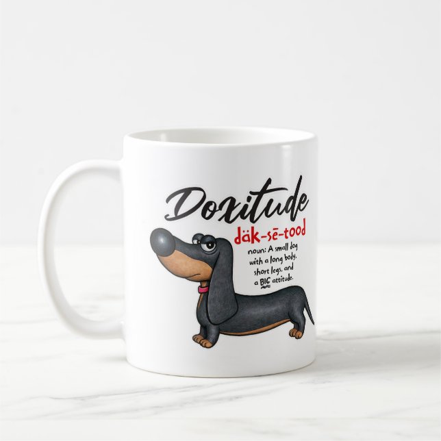 Caneca De Café Engraçado cão Dachshund (Esquerda)