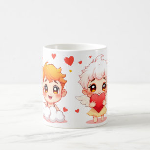 Caneca De Café Engraçado cartoon anjos presente para te amar
