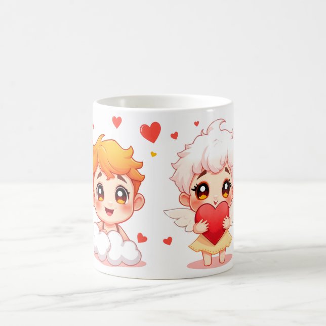 Caneca De Café Engraçado cartoon anjos presente para te amar (Centro)