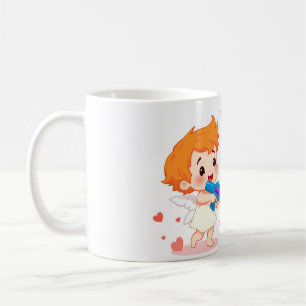 Caneca De Café Engraçado cartoon anjos presente para te amar