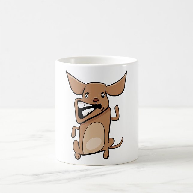 Caneca De Café Engraçado Cartoon Louco Cachorro Hilarious Cute Pe (Criador carregado)