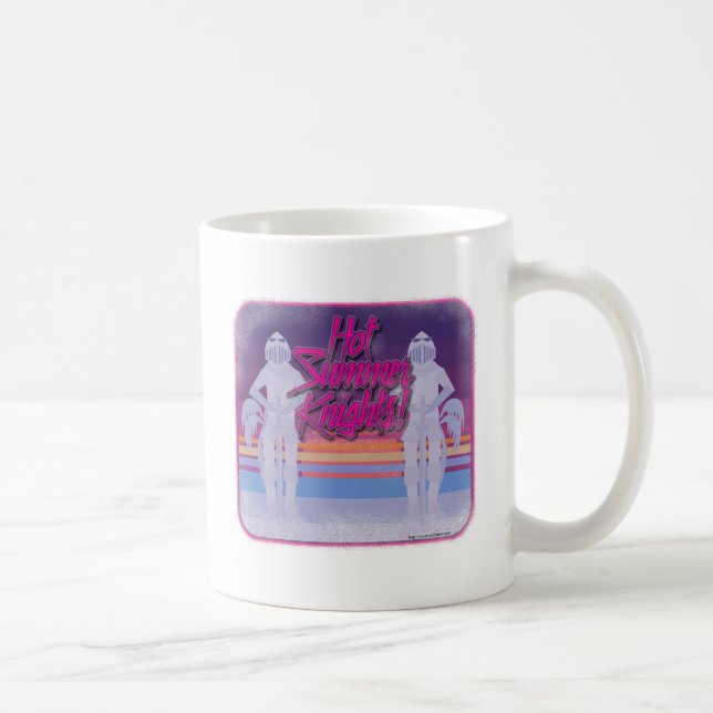 Caneca De Café Engraçado Cavaleiros de Verão Quente Arte Sasonal (Direita)
