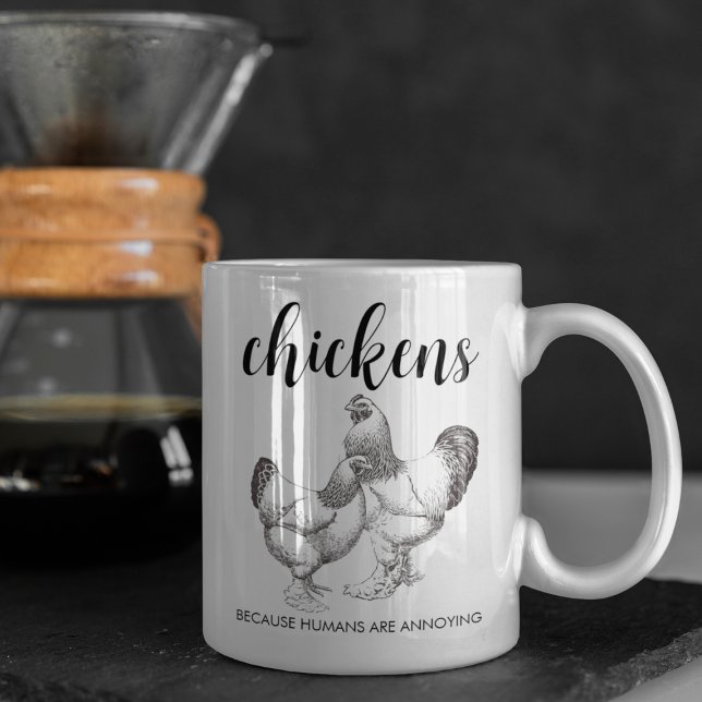 Caneca De Café Engraçado Chicken (Criador carregado)