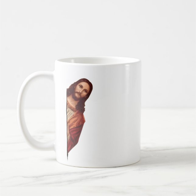 Caneca De Café Engraçado Citar Jesus Meme Eu Vi Aquele Cristão (Esquerda)