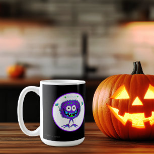 Caneca De Café Engraçado, Colorido, Monstro de Cartoon, Halloween