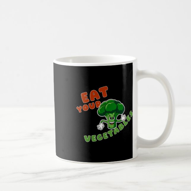 Caneca De Café Engraçado Coma Seu Veggies Sticker (Direita)
