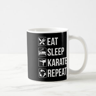 Caneca De Café Engraçado Comer Dormindo Karate Repetir 1
