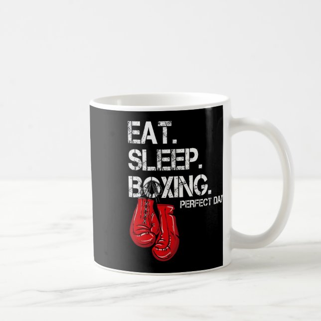 Caneca De Café Engraçado Comer. Dormir. Repetir. Amante de Boxe D (Direita)