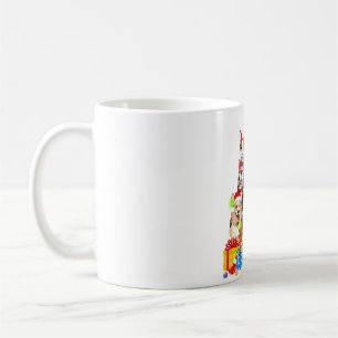 Caneca De Café Engraçado Corgi Árvore de Natal Luzes de Puppy Cor