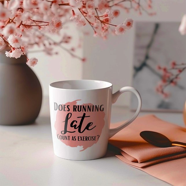 Caneca De Café Engraçado Correndo Tarde (Criador carregado)