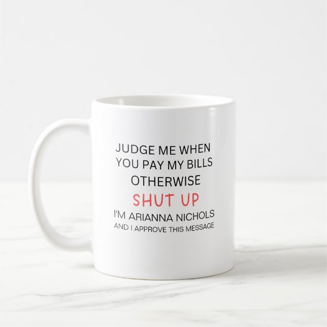 Caneca De Café Engraçado costume de humor, declaração de tendênci (Esquerda)