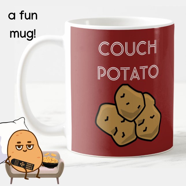 Caneca De Café Engraçado "Couch Potato" Binge Observando Café Mug (A fun mug for the lovable couch potato in your life. Terra cotta. Choice of colors available. )