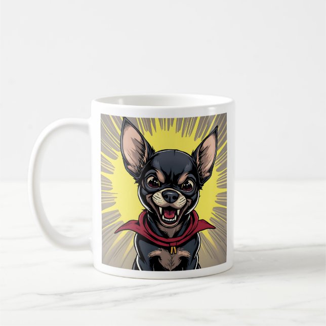 Caneca De Café Engraçado Crazy Chihuahua Cote (Esquerda)