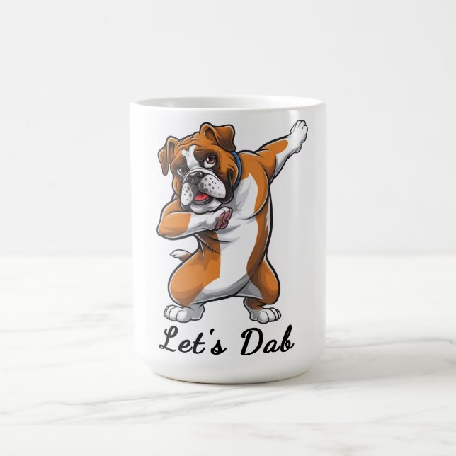 Caneca De Café Engraçado Dabbing Bulldog "Vamos Dab" Mug (Centro)