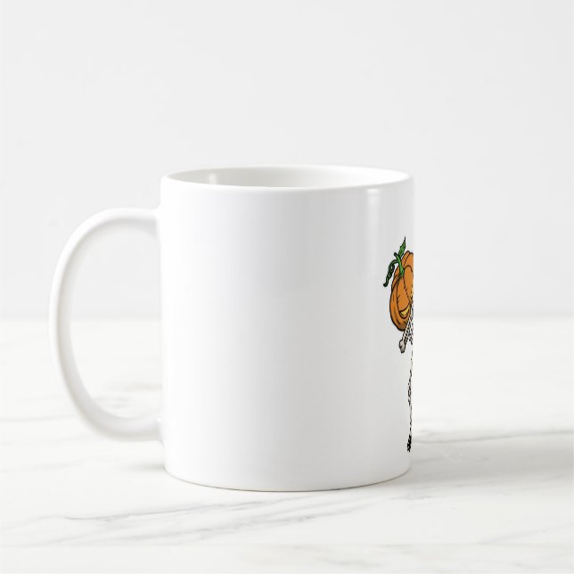 Caneca De Café Engraçado Dabbing Pumpkin Head Soccer Ideia (Esquerda)