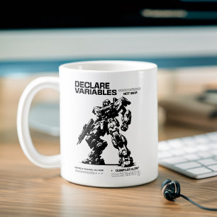 Caneca De Café Engraçado Declarar Variáveis Não Guerra Forçada pe