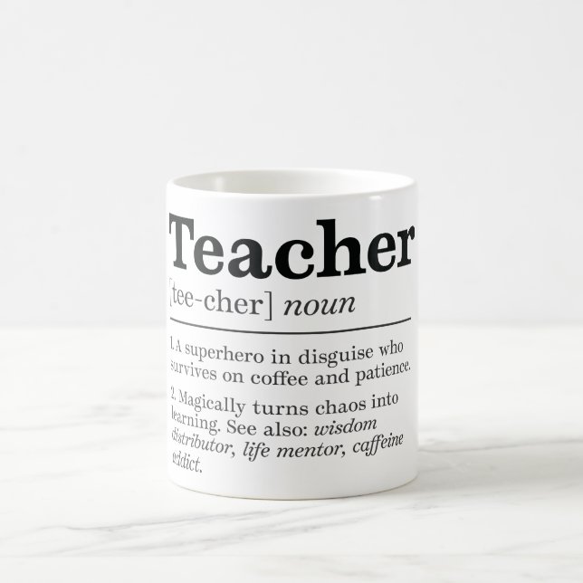 Caneca De Café Engraçado Definição de Professor (Centro)