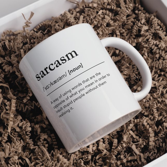 Caneca De Café Engraçado definição de sarcasmo dicionário humorís (Criador carregado)