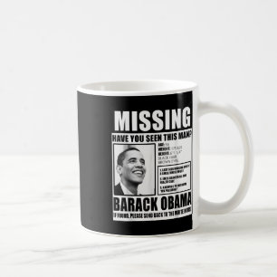 Caneca De Café Engraçado Desaparecido Barack Obama Poster Liberal