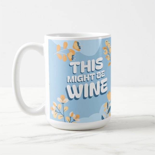 Caneca De Café Engraçado Dia da Mãe Amarelo Amarelo Vinho Floral  (Esquerda)