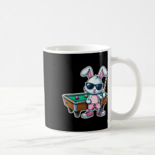 Caneca De Café Engraçado Dia de Páscoa Coelhinho Dunking Billiard