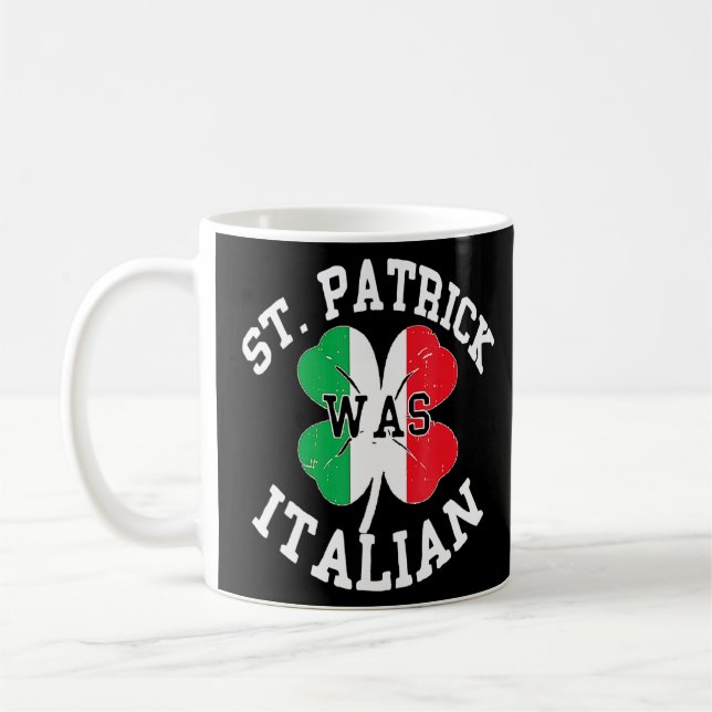 Caneca De Café Engraçado Dia de São Patrício Irlandês Italiano Ot (Esquerda)