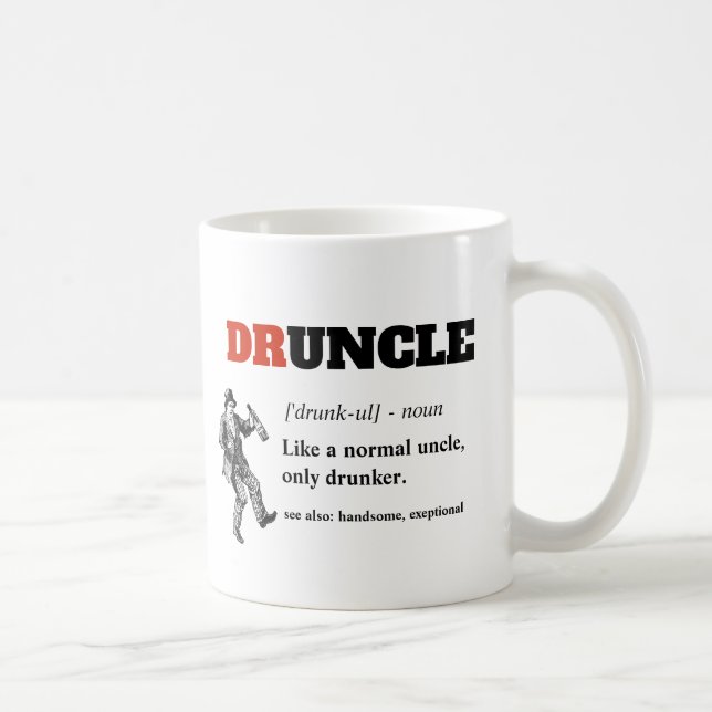 Caneca De Café Engraçado Dizer - Tio Engraçado (Direita)