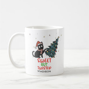 Caneca De Café Engraçado, doce, mas torto, café de Natal