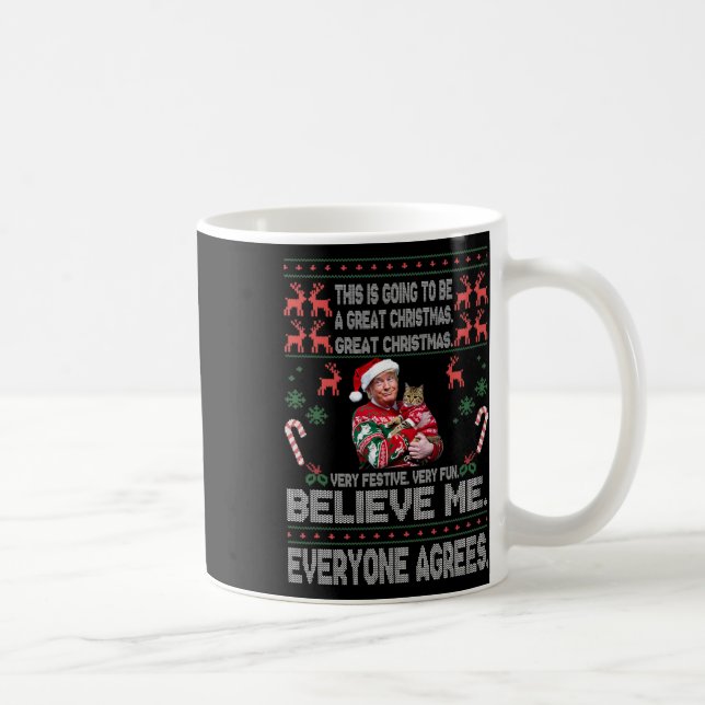 Caneca De Café Engraçado Donald Trump Feliz Natal Xmas Pajamas Ho (Direita)