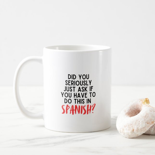 Caneca De Café Engraçado dote professor espanhol (Com Donut)