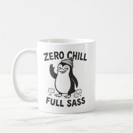 Caneca De Café Engraçado e Sarcástico Zero Chill Cheio Pinguim