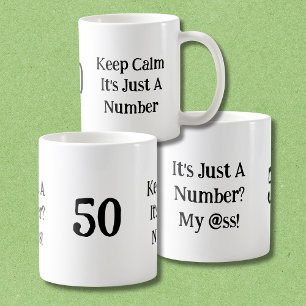 Caneca De Café Engraçado É Só Um Número Meu... 50º Aniversário