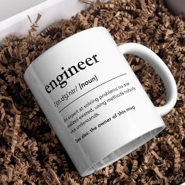Caneca De Café Engraçado Engenharia de Definição de Engenheiro Hu
