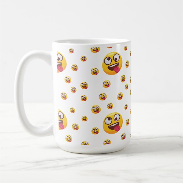 Caneca De Café "Engraçado, Engraçado, Emoji Design" (Esquerda)