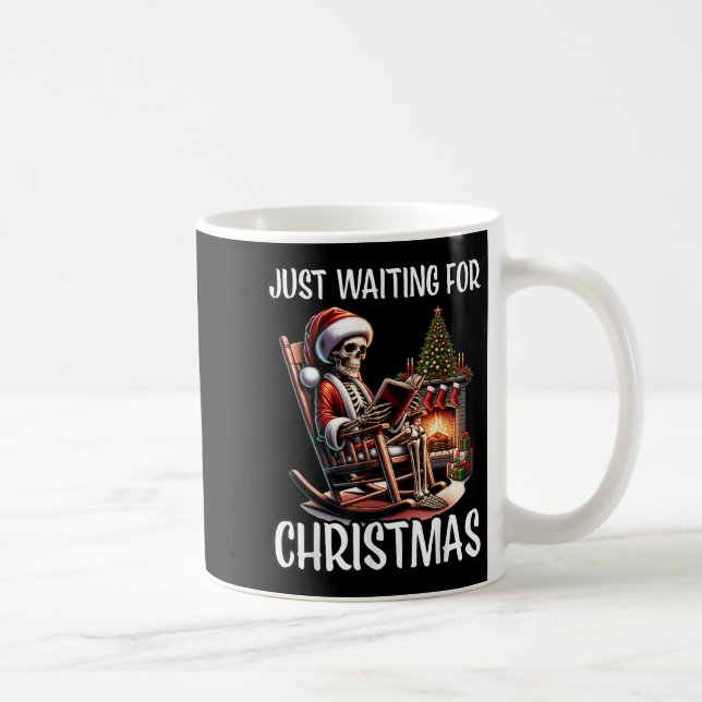 Caneca De Café Engraçado Esperando O Hallowee De Esqueleto De Nat (Direita)