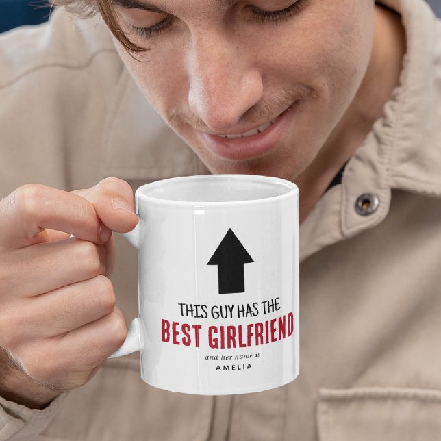 Caneca De Café Engraçado 'Este Cara Tem a Melhor Namorada (Criador carregado)