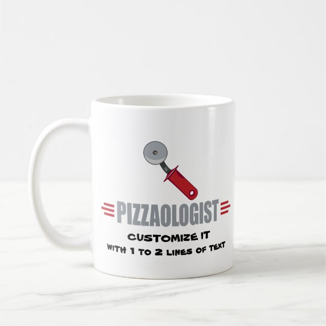 Caneca De Café Engraçado Eu Adoro Pizza (Esquerda)