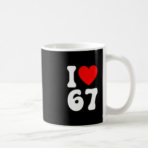 Caneca De Café Engraçado Eu Amo 67 Meme Amante Gíria Seis Sete 6