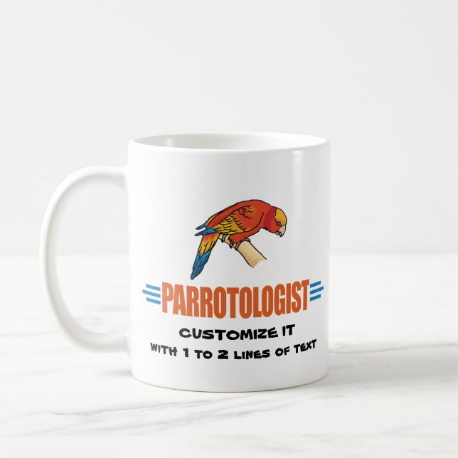 Caneca De Café Engraçado Eu Amo Papagaios (Esquerda)