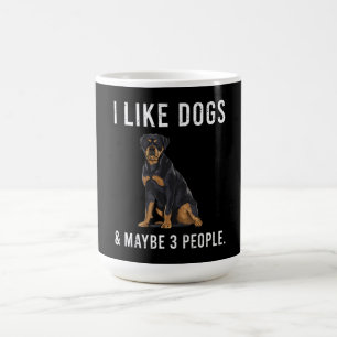 Caneca De Café Engraçado Eu Gosto De Cachorros Rottweiler E Talv