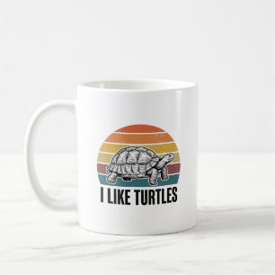Caneca De Café Engraçado Eu Gosto de Tartarugas Camiseta Desenho