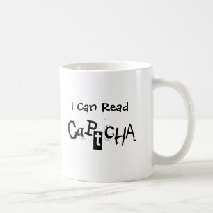 Caneca De Café Engraçado eu poder ler Captcha em preto e branco