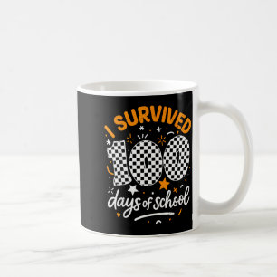 Caneca De Café Engraçado eu sobrevivi 100 dias de escola estudant