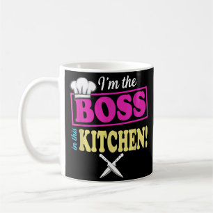 Caneca De Café Engraçado Eu Sou O Chefe Neste Cozinhar De T-shirt