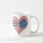 Caneca De Café Engraçado Eu Te Amo Muito Bonito Kawaii Blueberry<br><div class="desc">Eu te amo muito!  Aroma de morango engraçada e amora de kawaii fofa.</div>