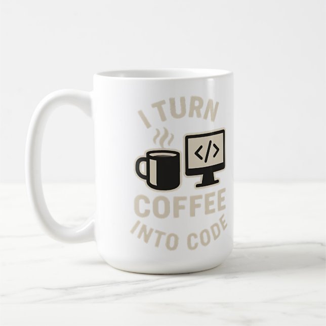 Caneca De Café Engraçado Eu Transformo Café Em Código (Esquerda)