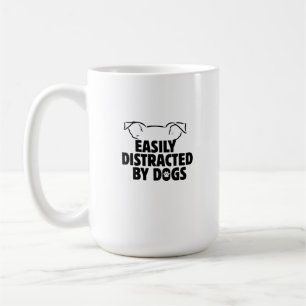 Caneca De Café engraçado Facilmente Distraído Por Cães, presente